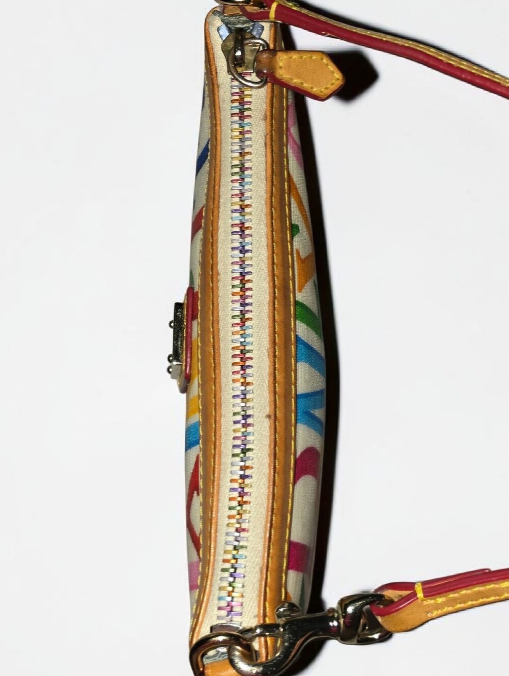 Vintage Dooney & Bourke Retro Grafica Large Slim Wristlet w/ Rainbow Zipper - Picture 7 of 12